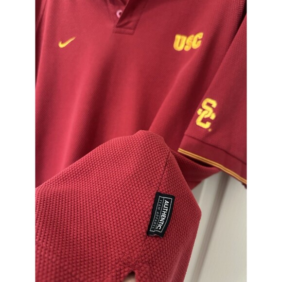 Nike USC Trojans Polo Shirt Mens XL Red Team Logo NCAA Embroidered Vintage VTG - Picture 5 of 9